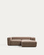 Blok 2-seater brown chenille right chaise longue sofa 240cm FSC Mix Credit