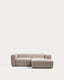 Blok 2-seater beige chenille right chaise longue sofa 240cm FSC Mix Credit