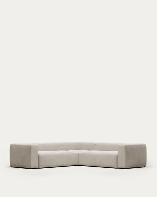 Blok beige chenille 4-seater corner sofa 290 x 290cm FSC Mix Credit