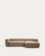 Sofa Blok 3 sedišta sa desnim chaise longue od smeđeg šenila 300 cm FSC Mix Credit