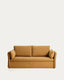 Tanit sofa bed in mustard with natural finish solid beech wood legs, 210 cm FSC Mix Credit