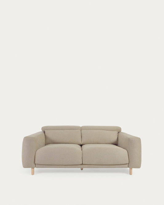 Sofa Singa sa 3 sedišta sa naslonom za glavu i sedištima na izvlačenje u bež 215 cm FSC Mik Credit