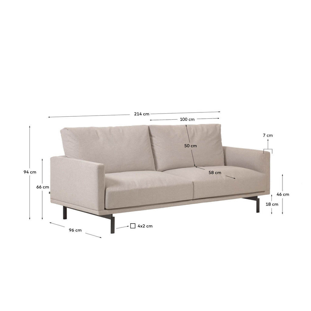 Sofa Galene sa 3 sedišta u bež, 214 cm FSC Mik Credit