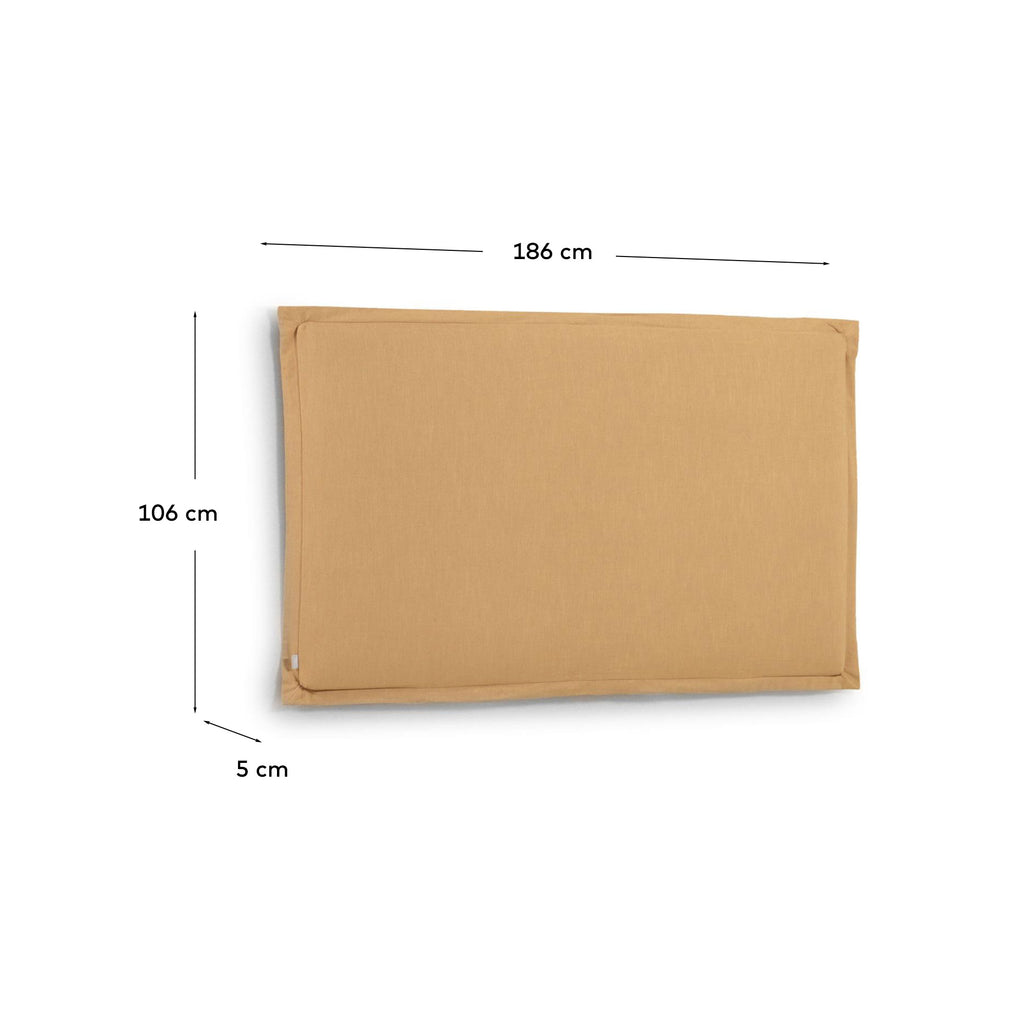 Tanit headboard with removable mustard linen cover for a bed up to 180 cm