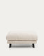 Veliro beige chenille footrest with black steel legs 85 x 90cm FSC Mix Credit
