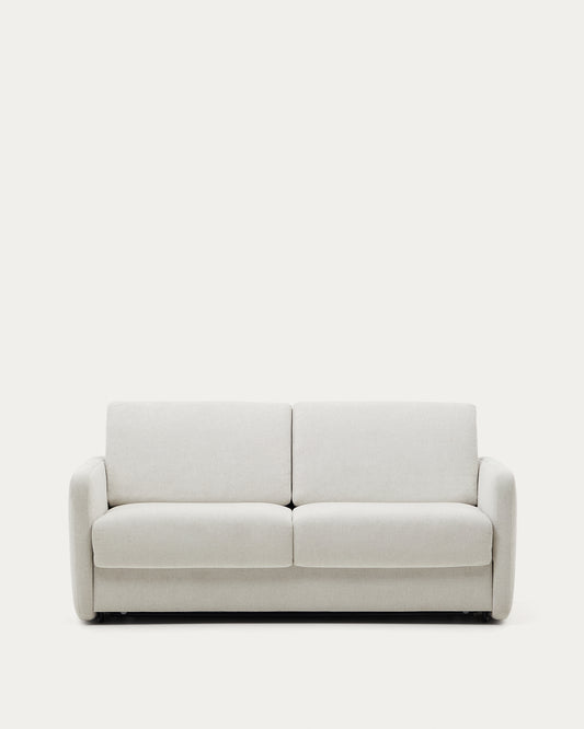 Nuala 3-seater sofa bed in pearl-coloured chenille 204cm