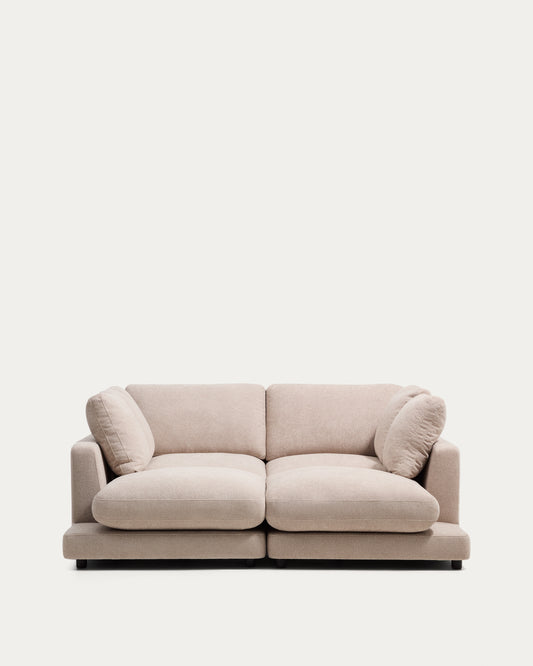Sofa Gala 3 mesta od mikro bukle sa duplim šezlongom bež FSC Mix Credit 210 cm