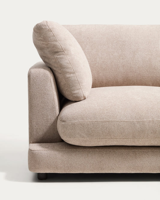 Gala 6-seater sofa in beige micro bouclé FSC Mix Credit 390cm