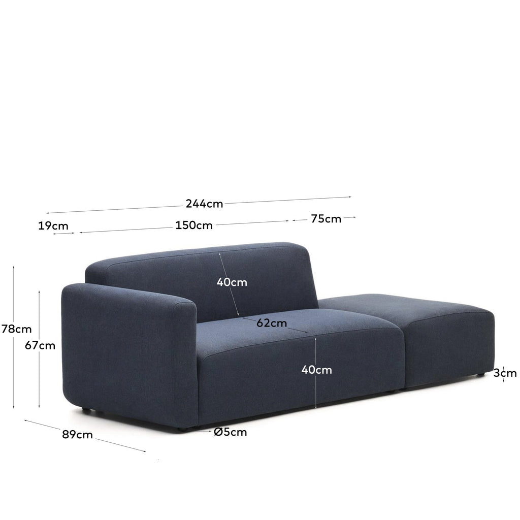 Neom 2 sedišta modularna sofa sa zadnjim modulom u plavoj boji, 244 cm FSC Mik Credit