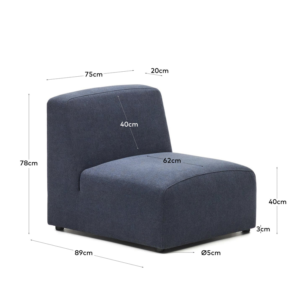 Neom seat module in blue, 75 cm FSC Mix Credit
