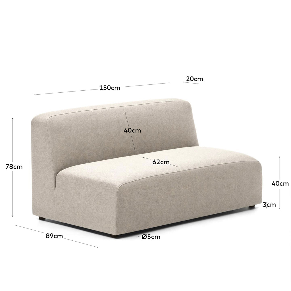 Module for 2 seats in beige, 150 cm FSC Mix Credit