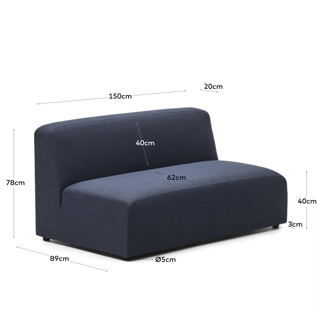 Module for 2 seats in blue, 150 cm FSC Mix Credit