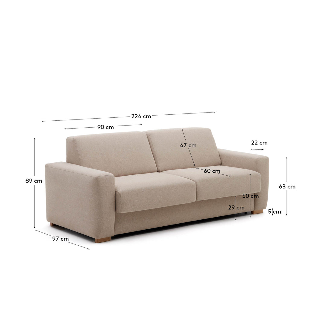 Anley trosed sofa na razvlačenje u bež 224 cm FSC Mik Credit