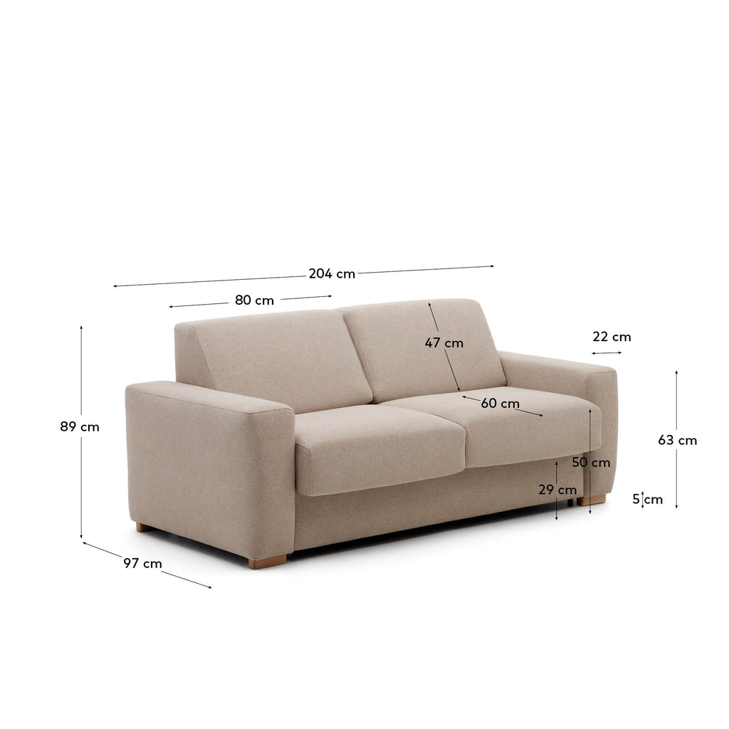 Anley sofa na razvlačenje sa 2 sedišta u bež 204 cm FSC Mik Credit