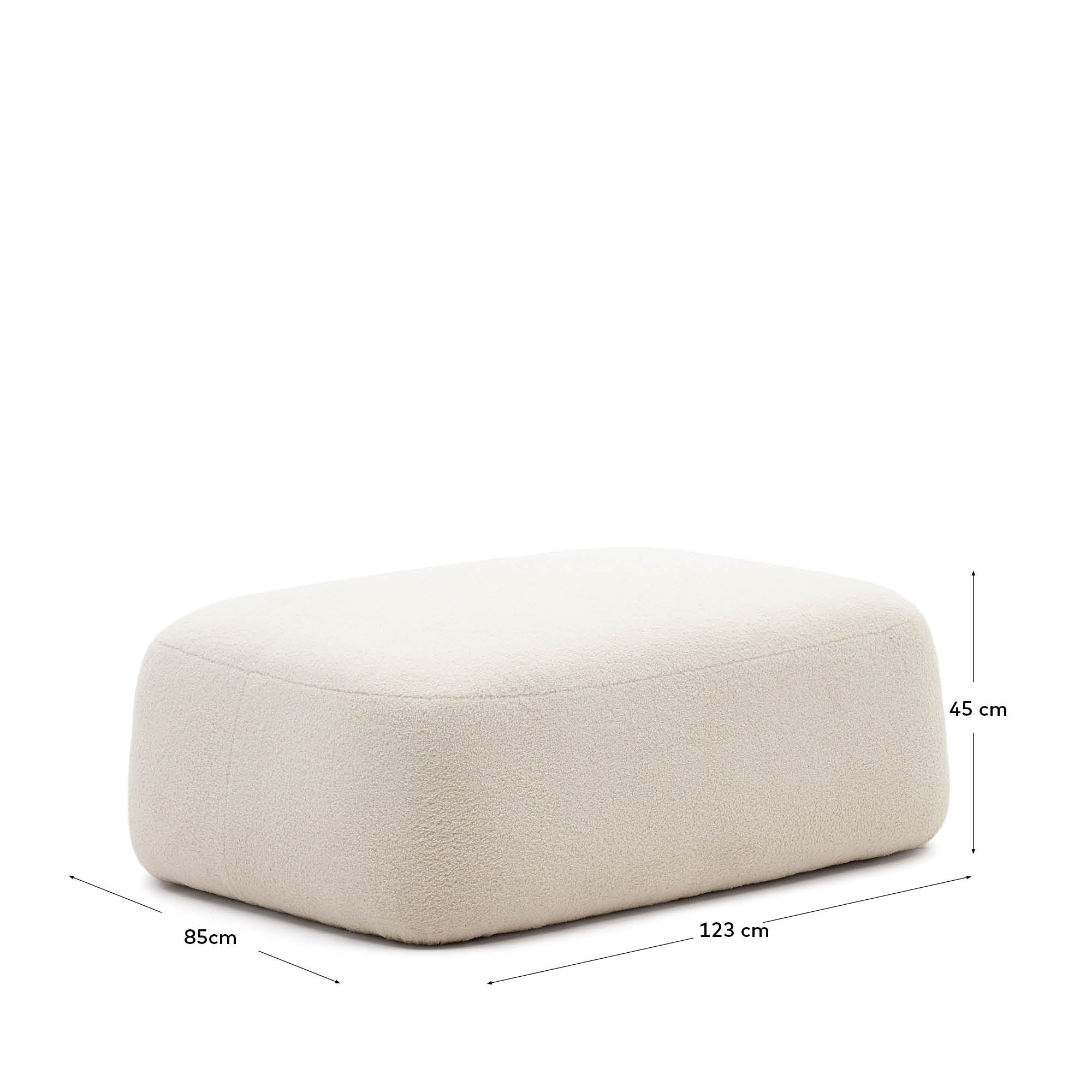 Martina ecru bouclé footrest 123 x 85cm FSC Mix Credit