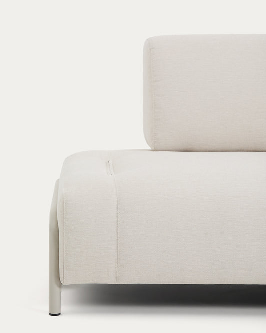 Compo two-seater module in ecru chenille fabric with beige metal frame, length 200 cm, FSC Mix Credit certified.