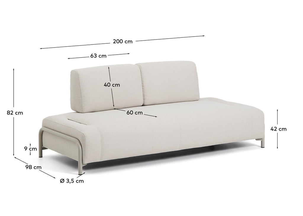 Compo two-seater module with beige frame, FSC Mix Credit certified.