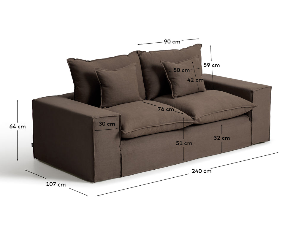 Sofa Anarela 2 sedišta 240 cm sa skidivim navlakama i personalizovanom tkaninom
