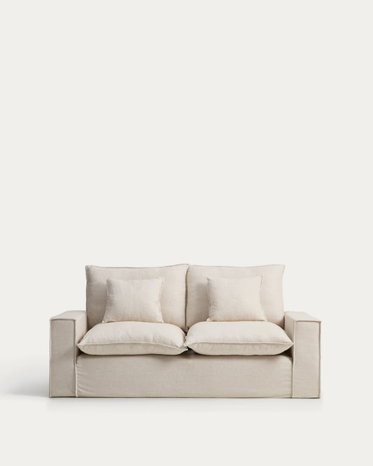 Anarela bež dvosed sofa od lana i viskoze sa uklonjivom navlakom, 220 cm FSC Mix Credit