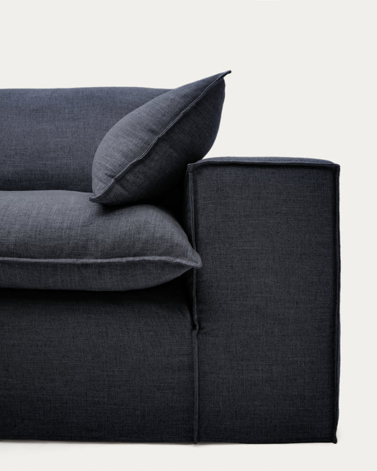 Sofa sa skidivom navlakom Anarela 3 sedišta od lana i viskoze tamnosiva 280 cm FSC Mix Credit