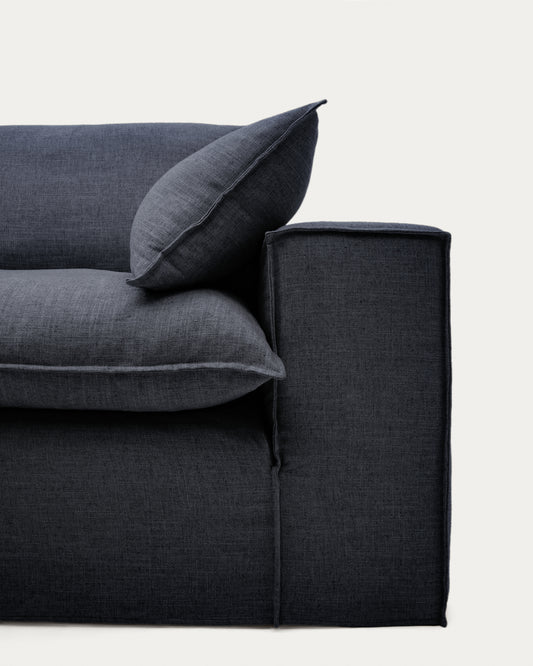 Sofa sa skidivom navlakom Anarela 3 sedišta od lana i viskoze tamnosiva 260 cm FSC Mix Credit