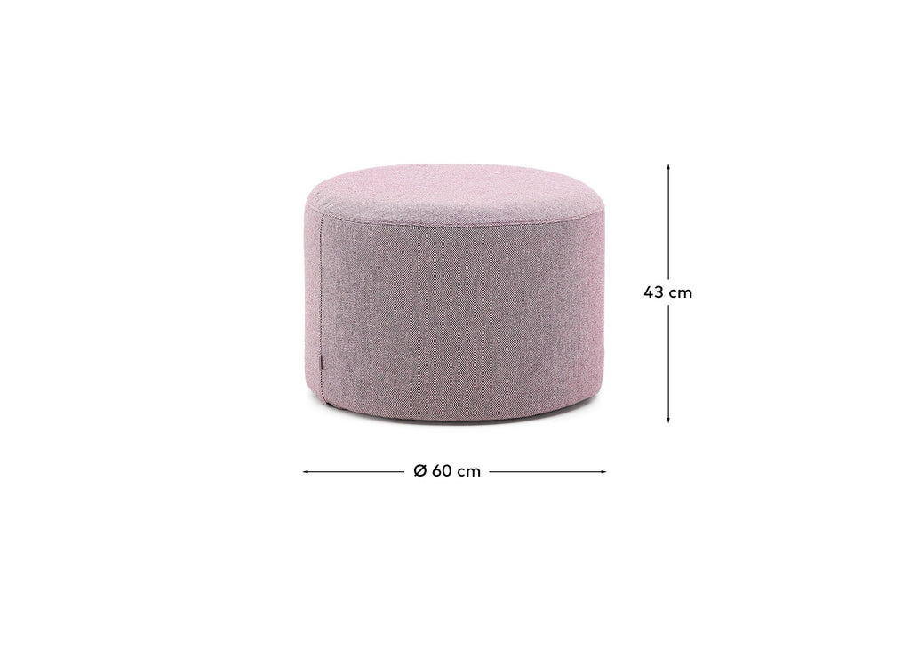 Kaeli purple footrest with removable cover Ø60cm