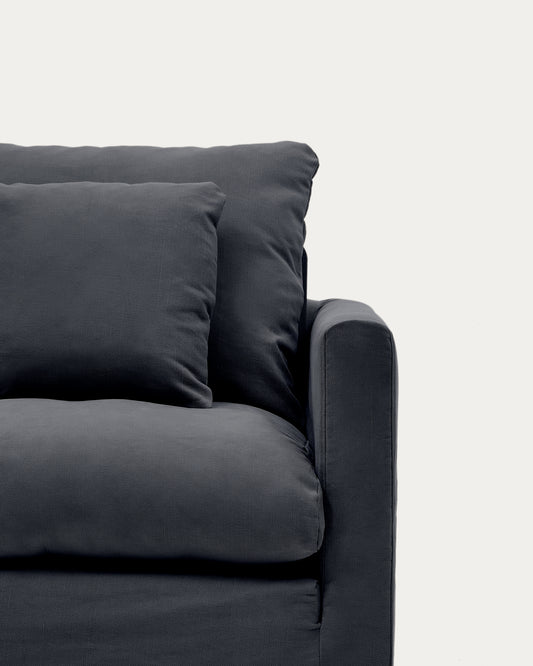 Nora presvlaka za fotelju u antracit sivom lanu i pamuku 92 cm