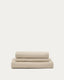 Nora 3-seater sofa cover in taupe linen and cotton