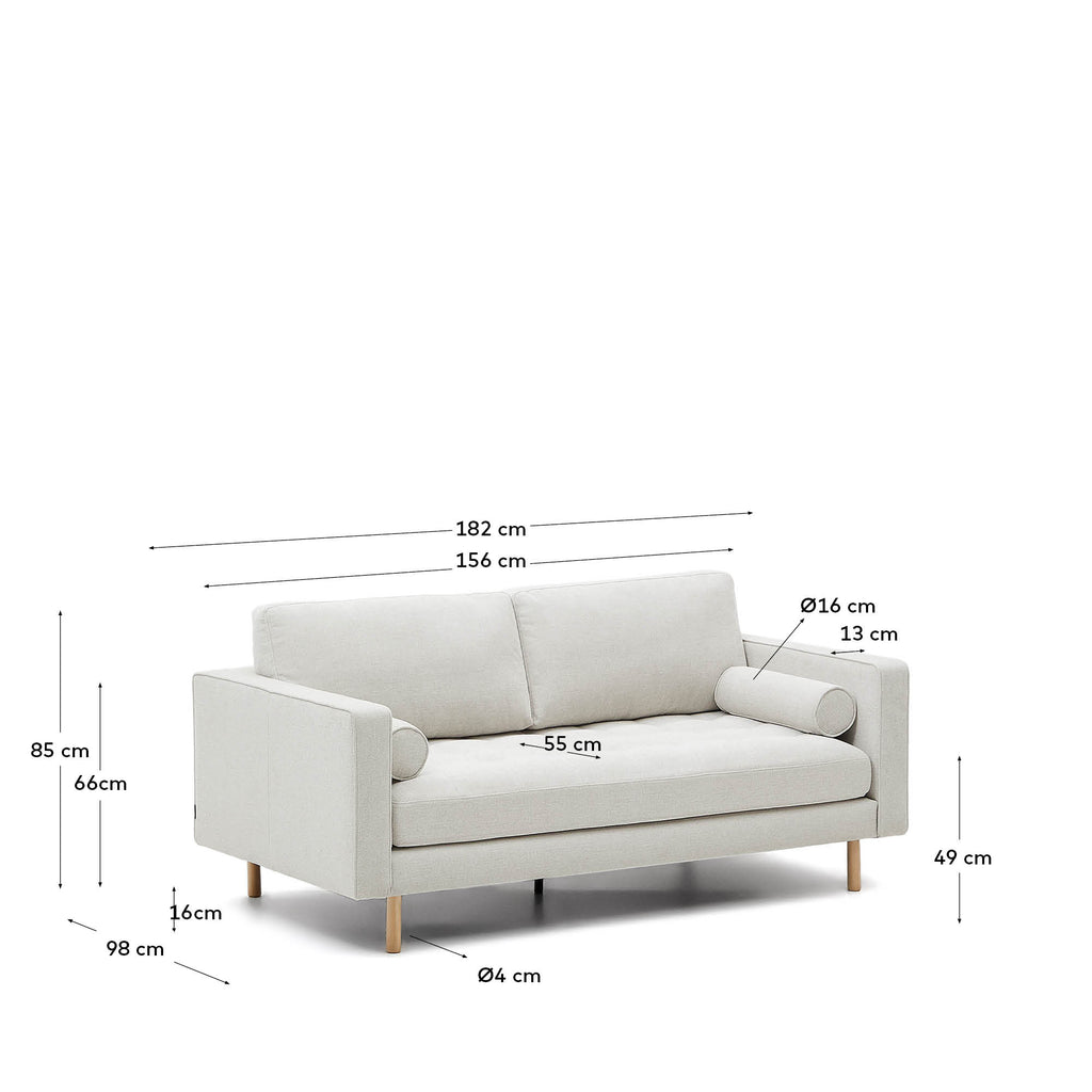 Dvosed Debra sofa od bisernog šenila i prirodnih nogavica, 182 cm FSC Mik Credit