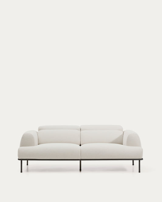 Aurum trosed ekru sofa sa naslonom za glavu i mat sivom metalnom bazom, 234 cm FSC Mik Credit