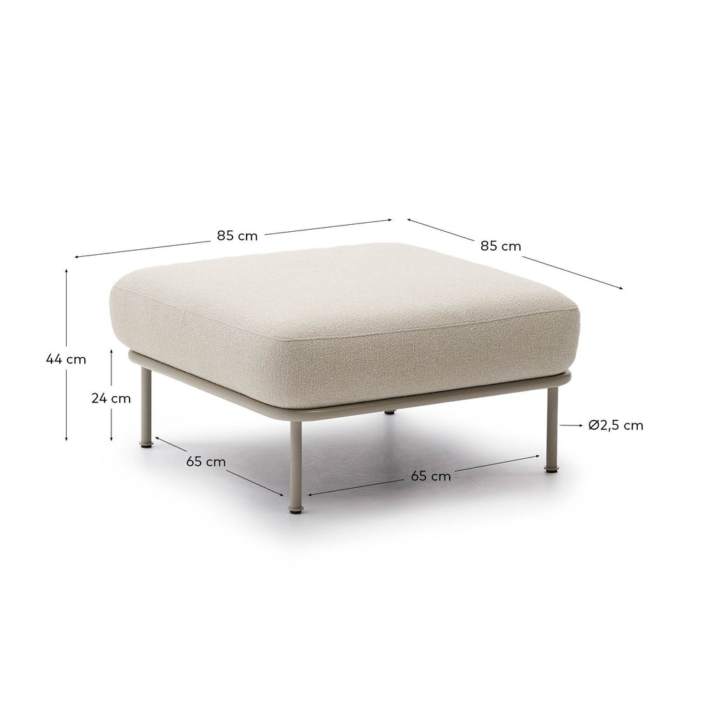 Aurum, ekru oslonac za noge i mat bež metalna baza 85 x 85 cm FSC Mik Credit