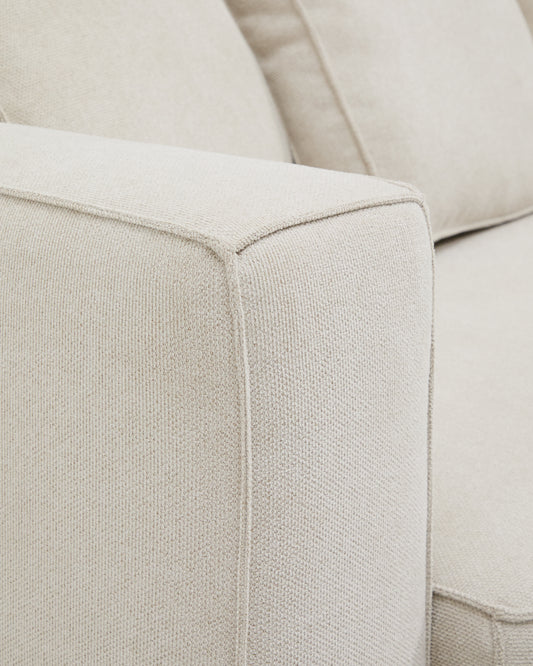 Marela beige chenille 3-seater sofa bed with right chaise longue 236cm FSC Mix Credit