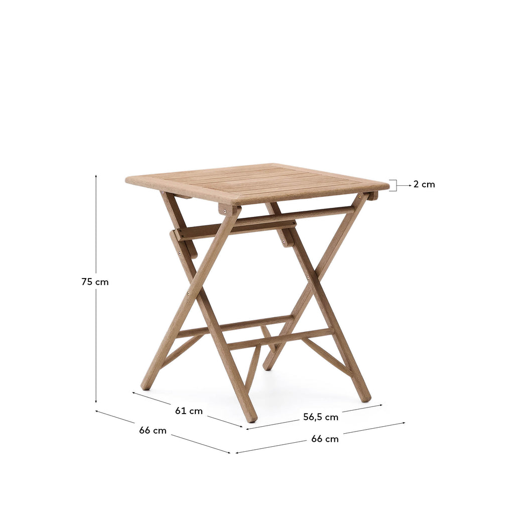 Dandara sklopivi sto od FSC 100% punog bagremovog drveta 66 x 66 cm