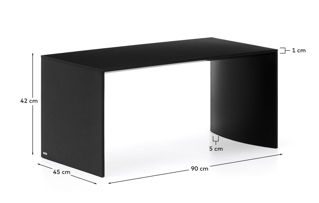 Litto crni stočić za kafu od lakiranog MDF-a, 90 x 45 cm