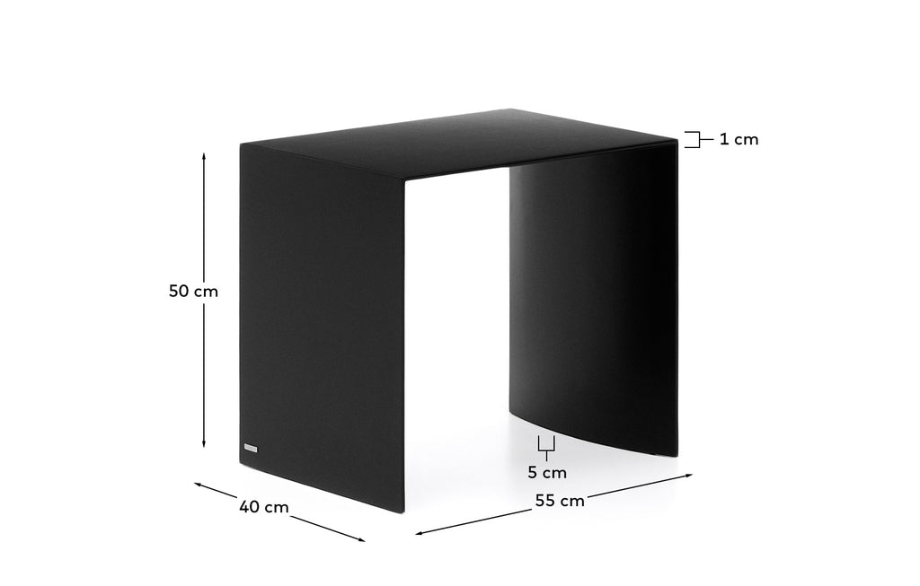 Litto crni stočić od lakiranog MDF-a, 55 x 40 cm