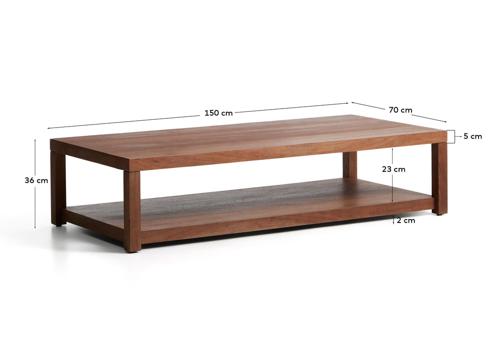 Klub sto Norani od masivnog drveta akacije 150 x 70 cm