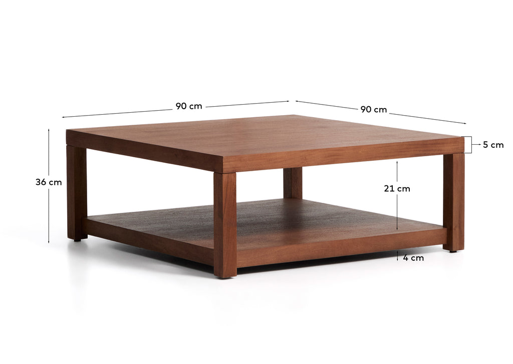 Pomoćni sto Norani od masivnog drveta akacije 90 x 90 cm