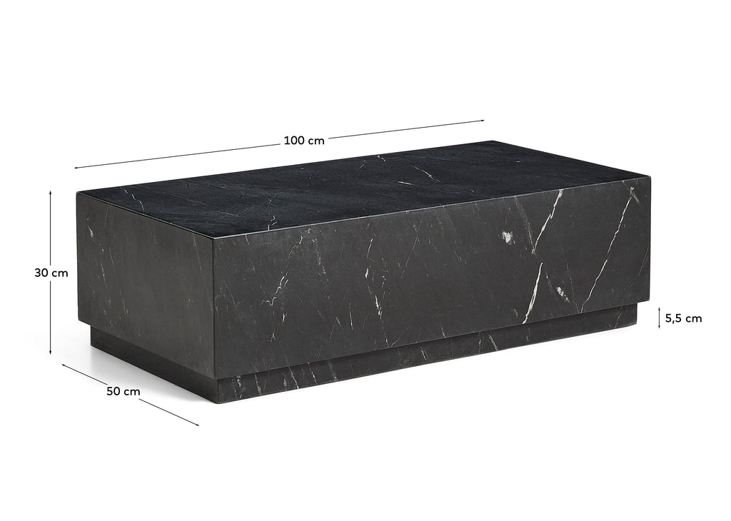 Sorein stočić za kafu od crnog mermera 100 x 50 cm