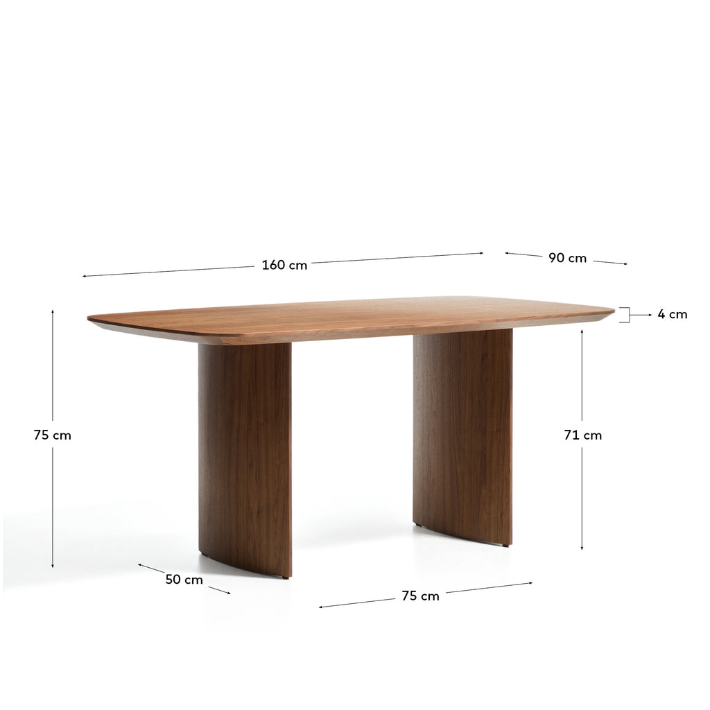 Litto sto od orahovog furnira, 160 x 90 cm
