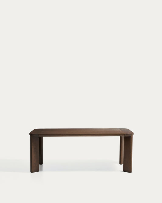 Proširivi sto Jondal od masivnog drveta i hrastovog furnira u završnoj obradi u nijansi oraha FSC 100% 200 (286) x 100 cm