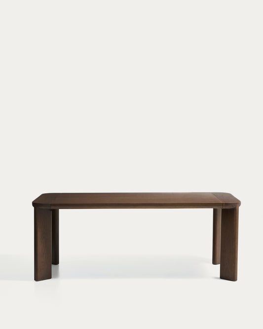 Proširivi sto Jondal od masivnog drveta i hrastovog furnira u završnoj obradi u nijansi oraha FSC 100% 200 (286) x 100 cm