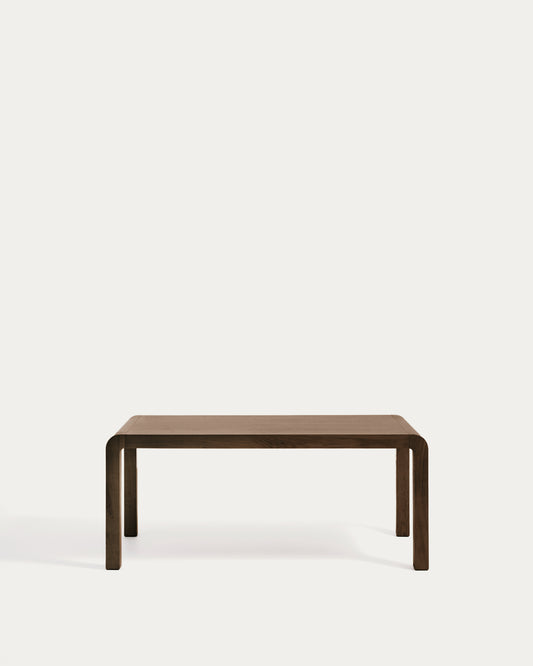 Erisia extendable table in solid oak wood with a dark walnut tone finish 180 (230) x 90 cm FSC 100%