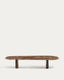 Pirita coffee table in brown marble with solid oak wood legs with a dark finish 147 x 65cm FSC 100%
