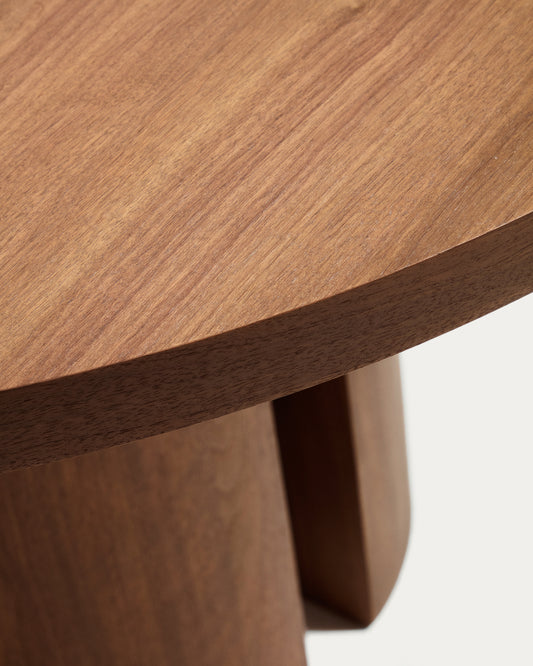 Nealy round table with a walnut veneer in a dark finish, Ø 120 cm