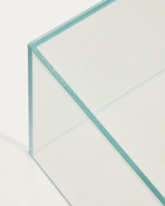 Orlia coffee table in clear tempered glass 110 x 50cm