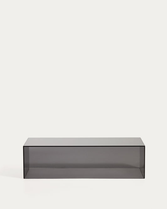 Orlia coffee table in dark grey tempered glass 110 x 50cm