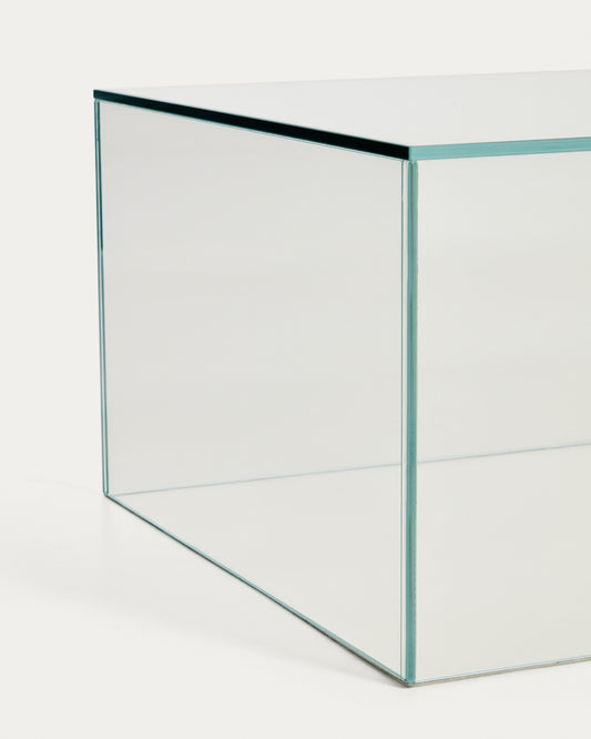 Orlia side table in clear tempered glass 50 x 50cm