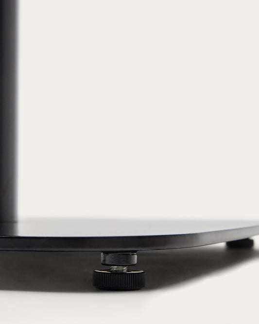 Dina outdoor table in black color with metal leg in painted white color, 68 x 68 x 70 cm