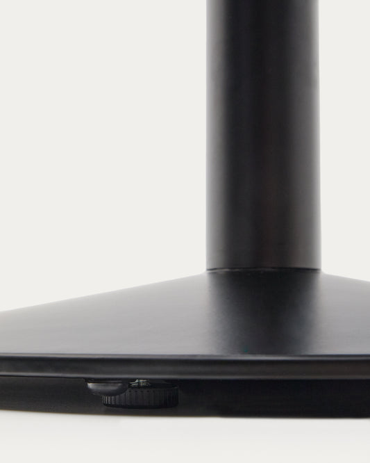 Esilda visoki sto od melamina završne obrade oraha sa metalnom nogom u farbanoj crnoj boji, 60x60x96 cm