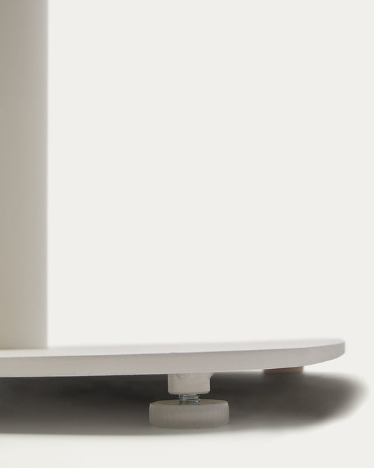 Dina visoki okrugli spoljni sto u beloj boji sa metalnom nogom u farbanoj beloj boji, Ø 60 x 96 cm